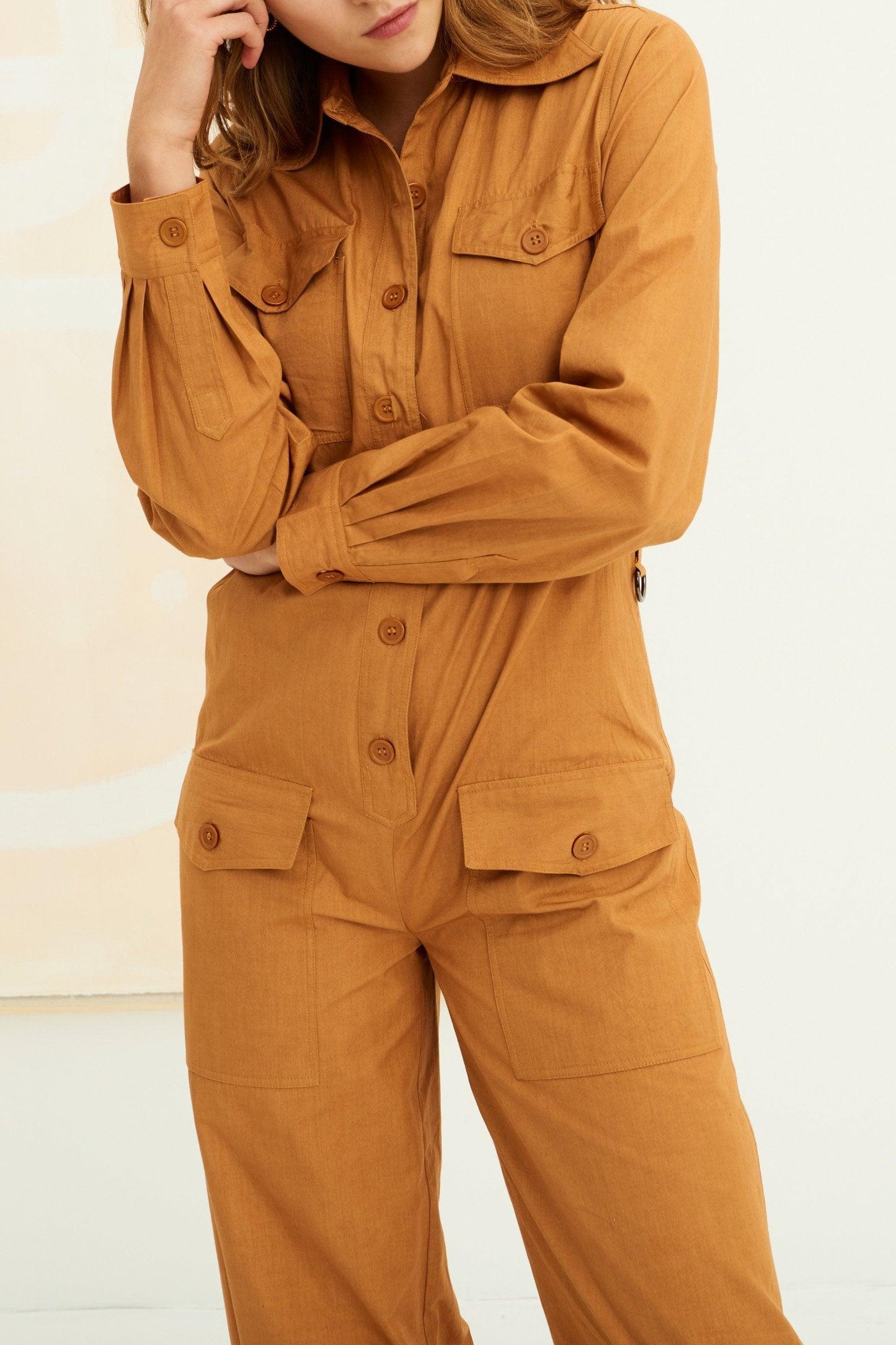 Kala Cotton Jumpsuit - Ochre