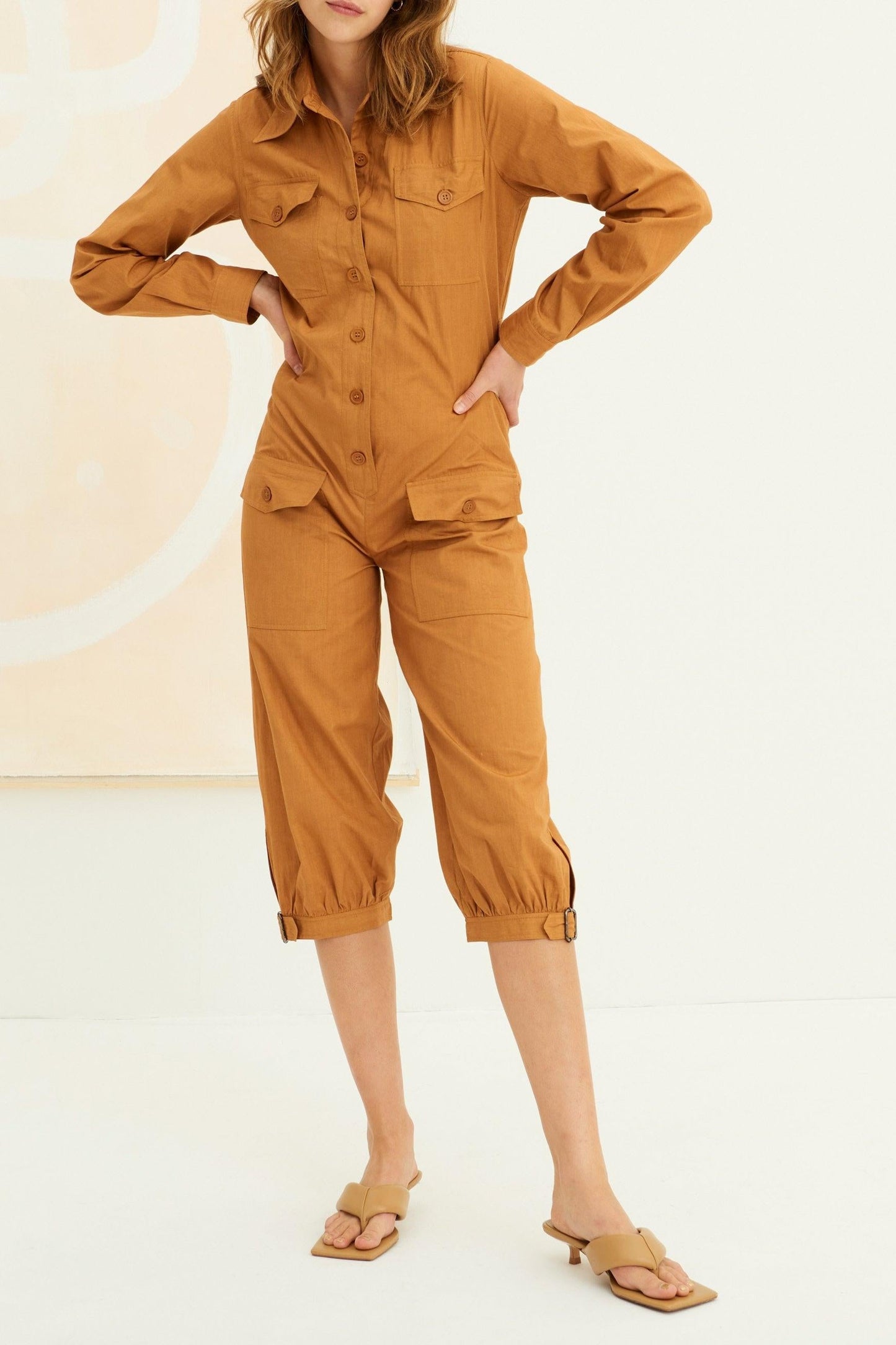 Kala Cotton Jumpsuit - Ochre