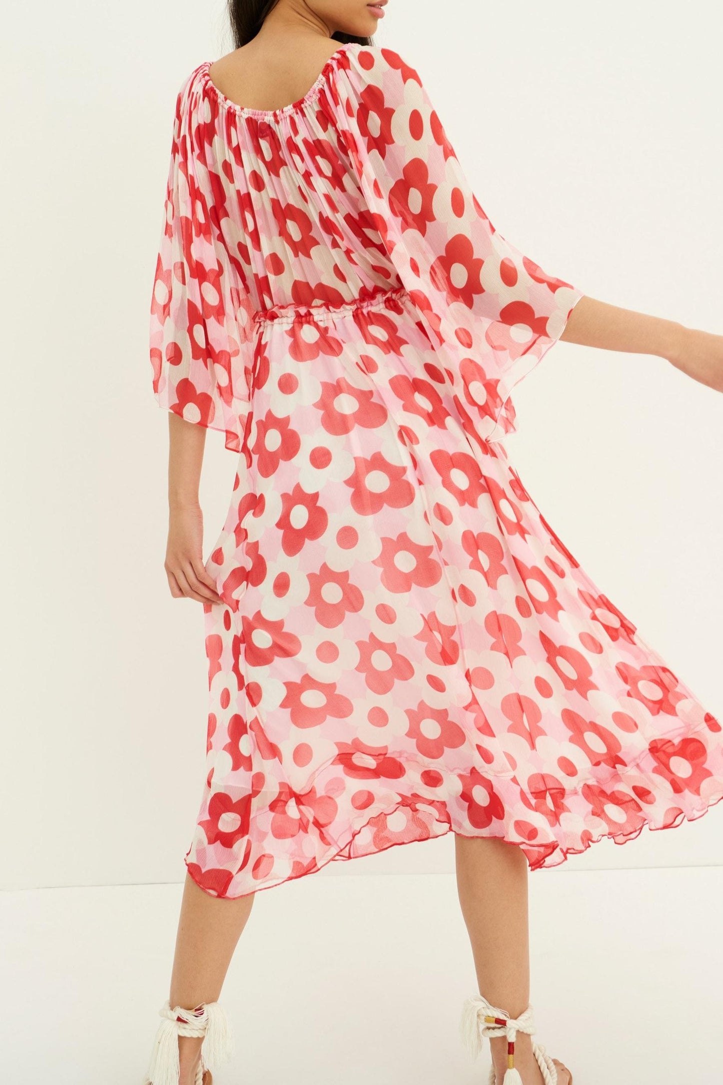 Falda midi fluida Jucy - Roja