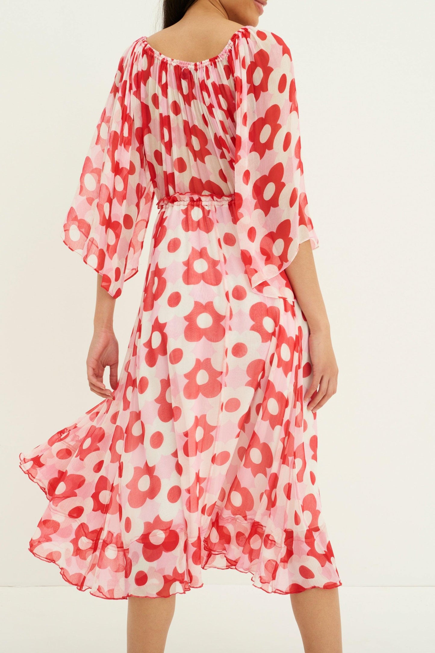 Falda midi fluida Jucy - Roja