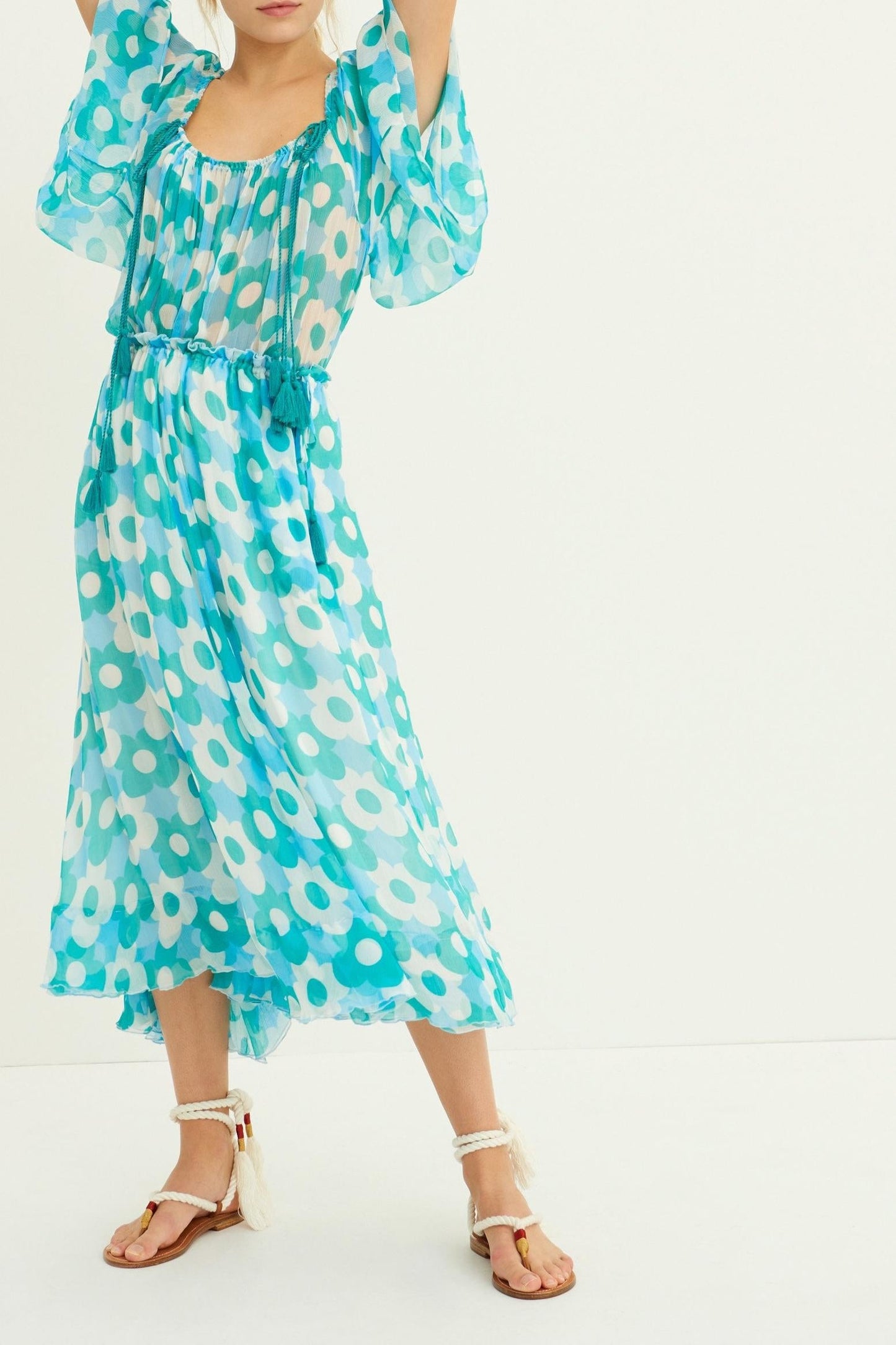 Falda midi fluida Jucy - Azul