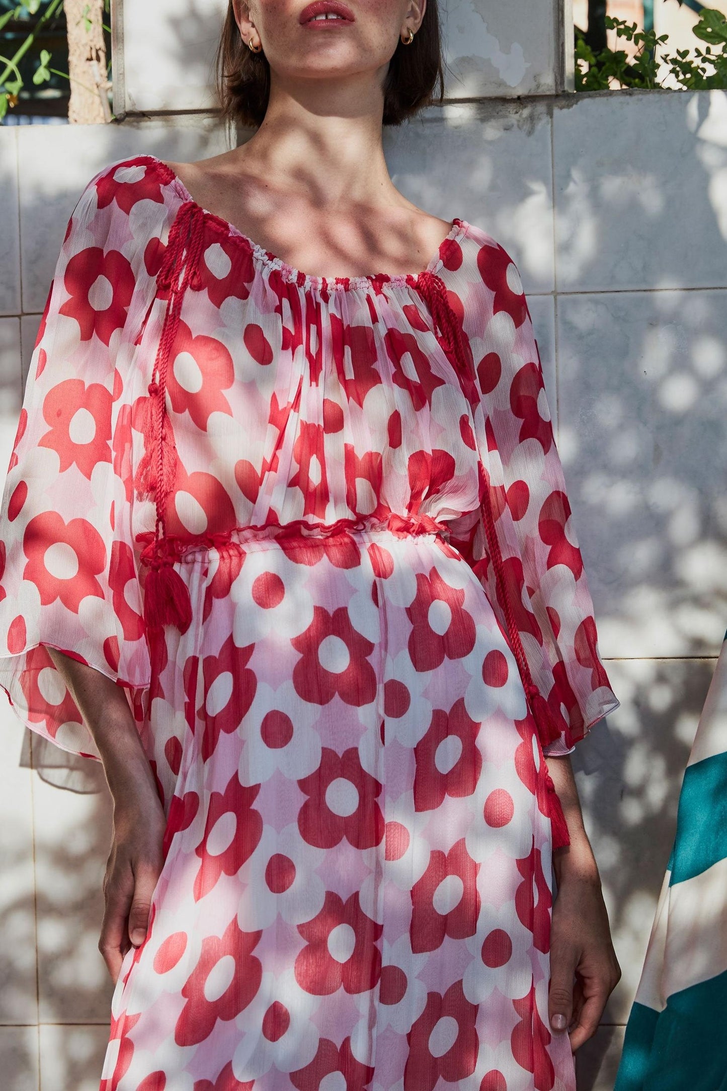 Jucy Flowing Sheer Blouse - Red