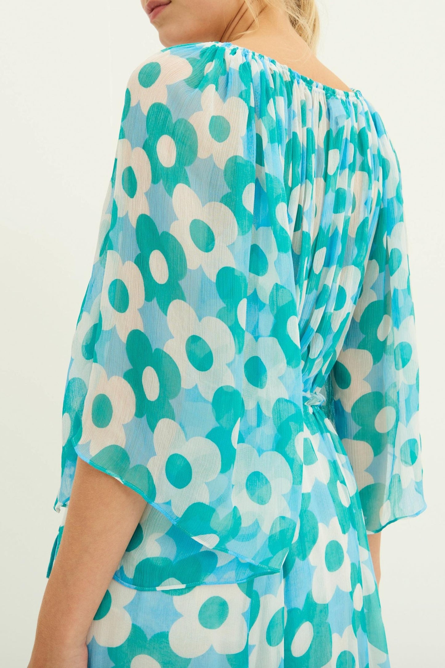 Blusa transparente Jucy Flowing - Azul