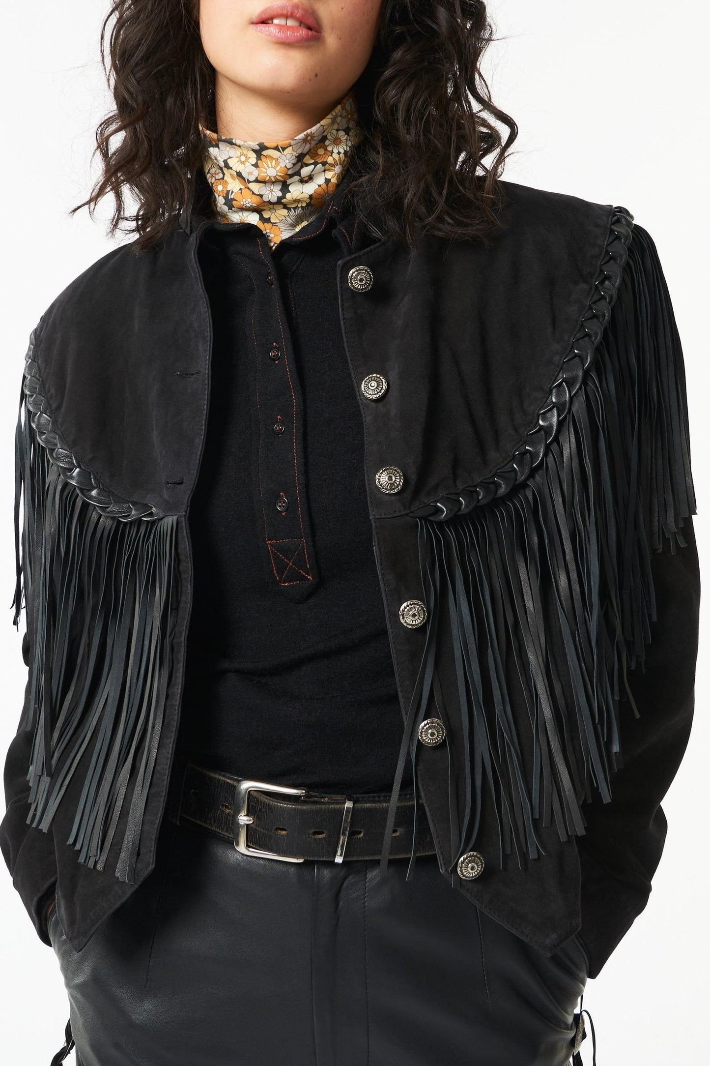 Jacky fringed leather jacket