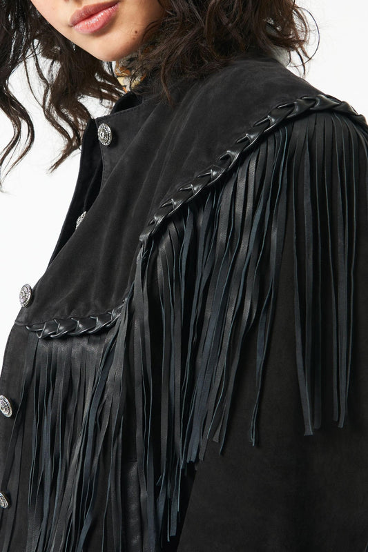 Jacky fringed leather jacket