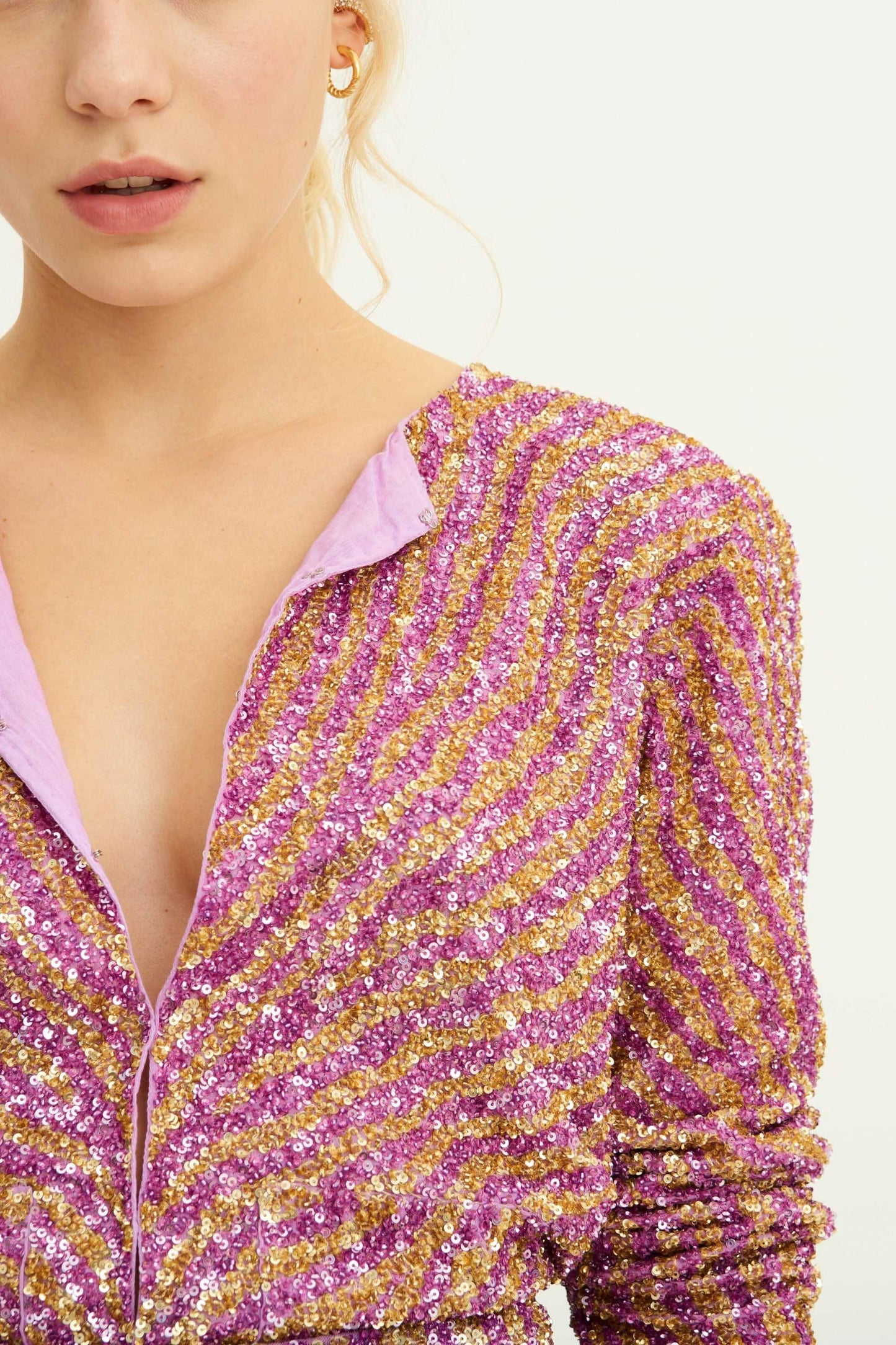 Jeanne Embroidered Sequin Jacket - Lilac