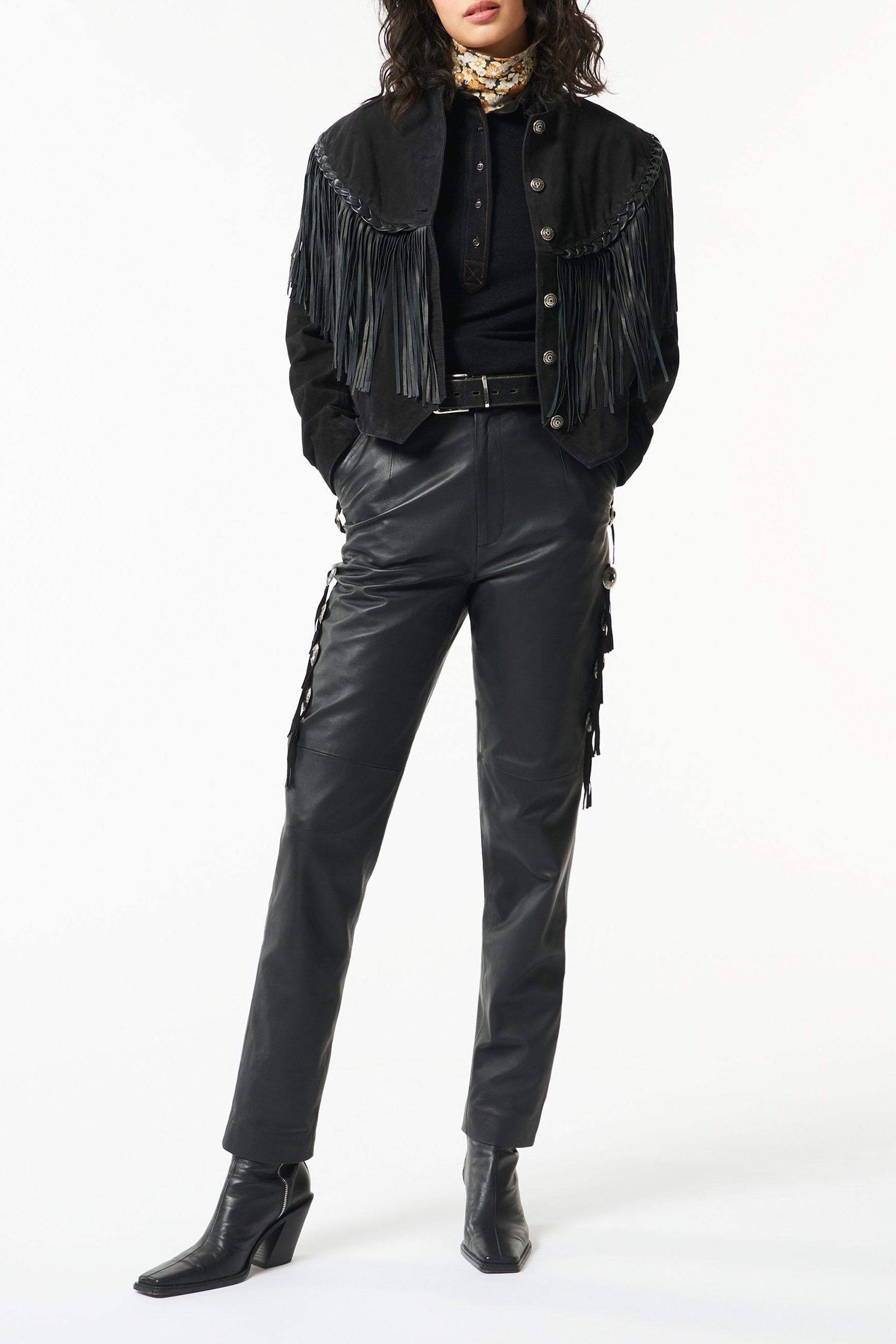 Jacky fringed leather jacket