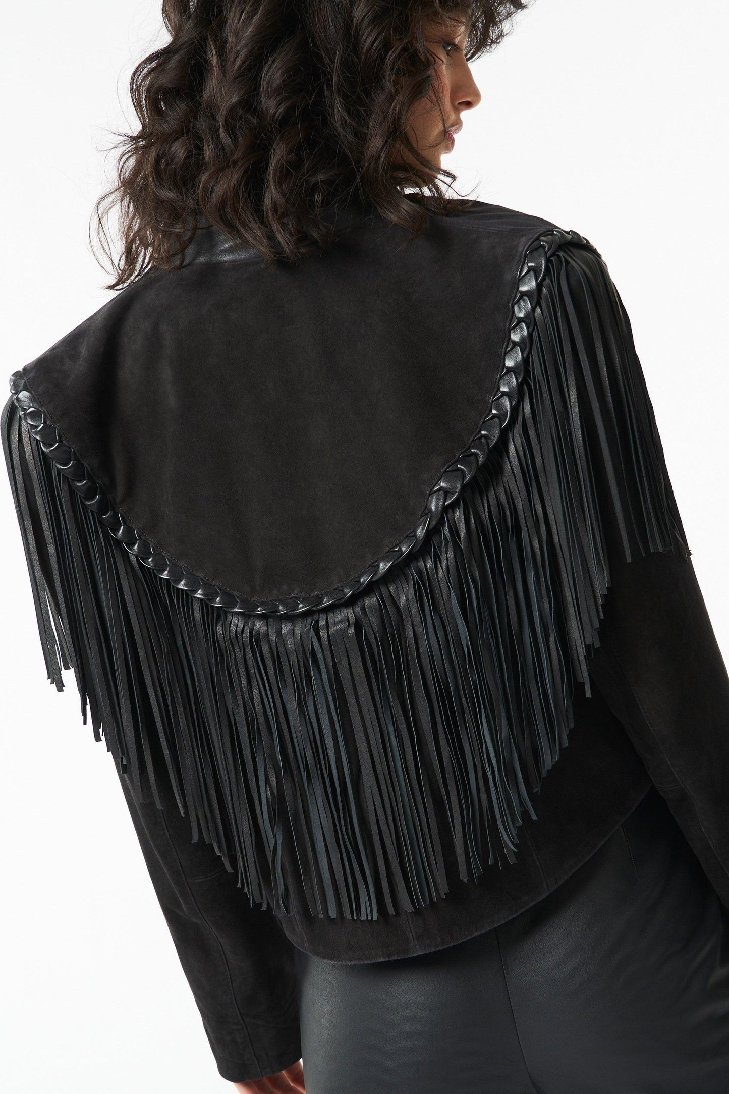 Jacky fringed leather jacket