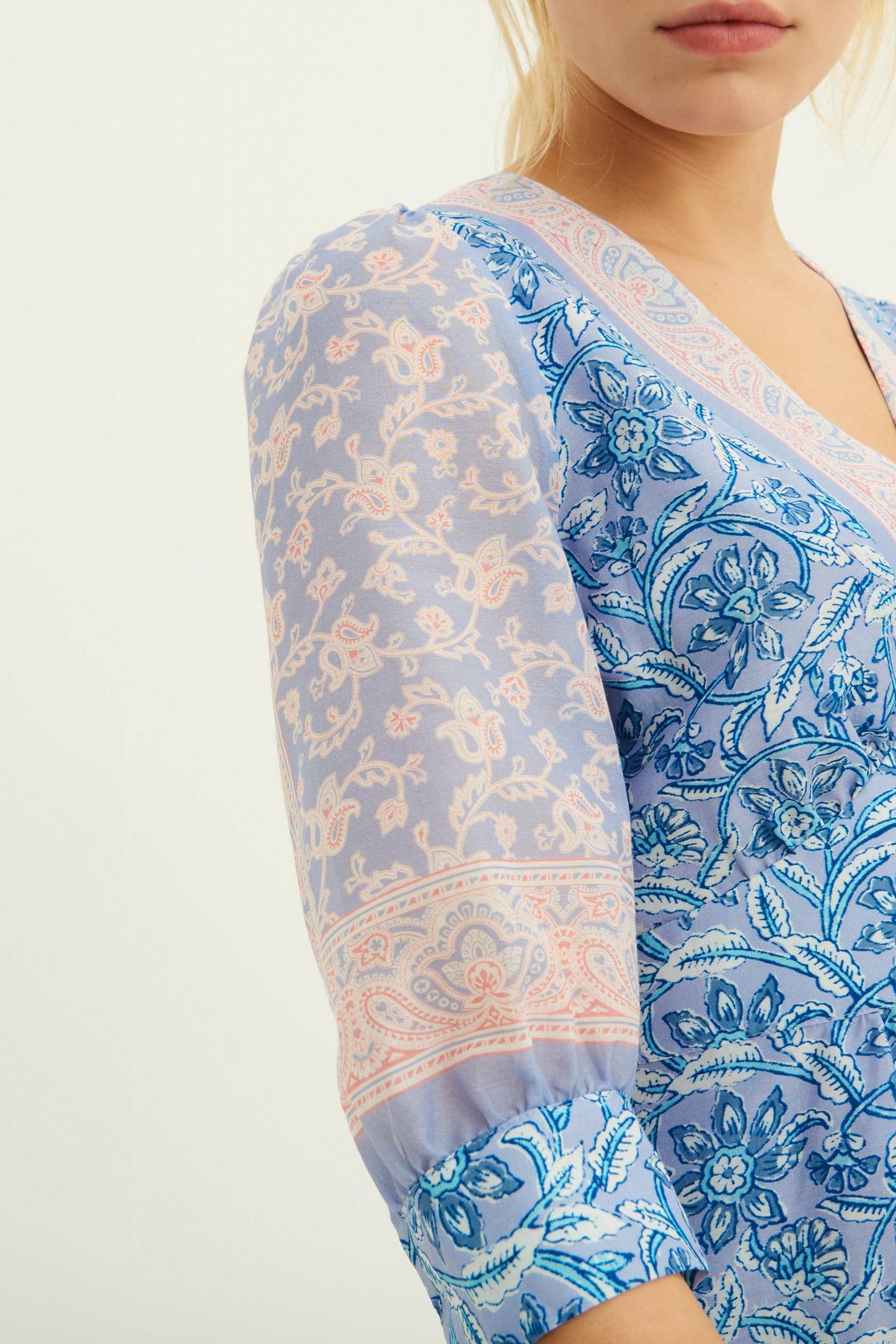 Iloni Printed Silk Mini Dress - Blue