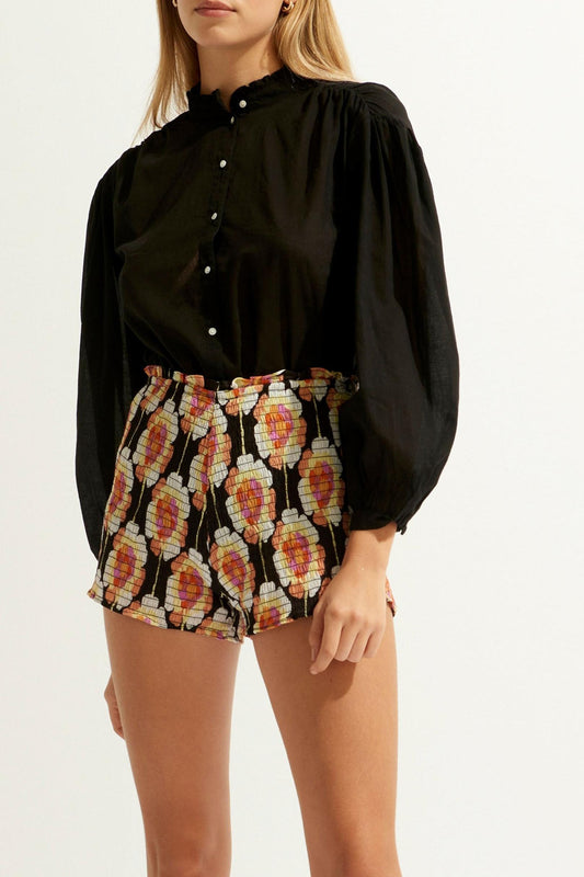 Flowy Printed Shorts - Brown