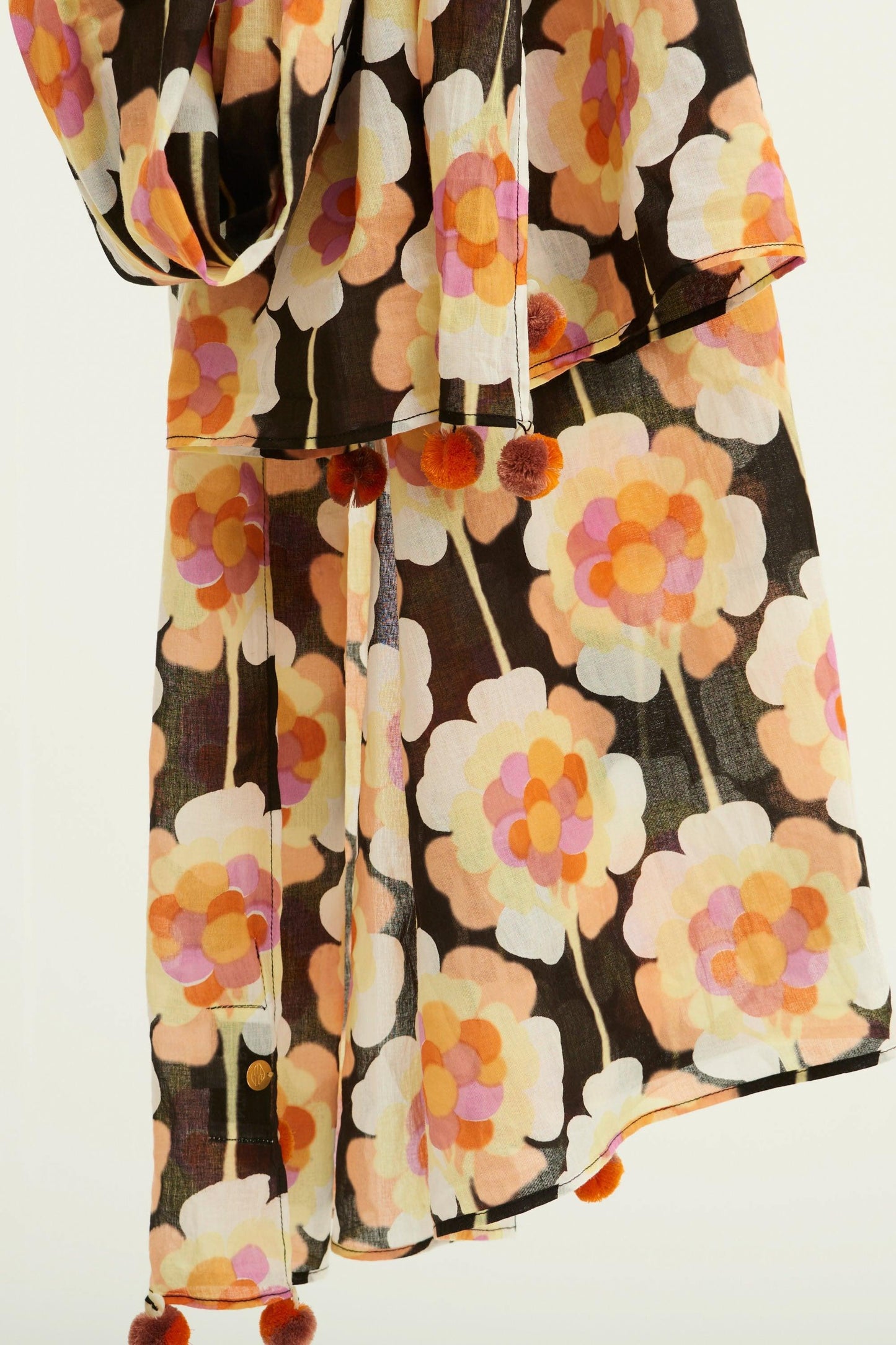 Flowy Printed Pareo - Brown
