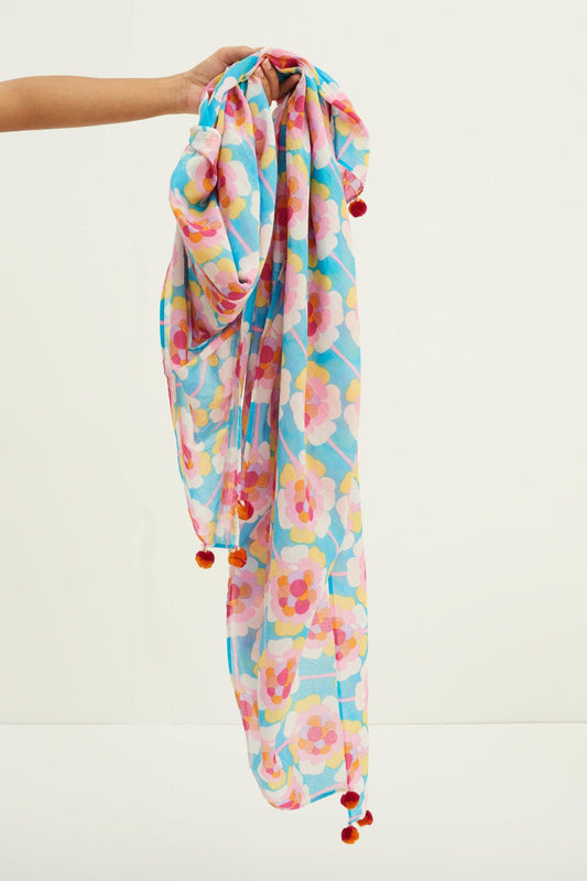 Flowy Printed Pareo - Blue