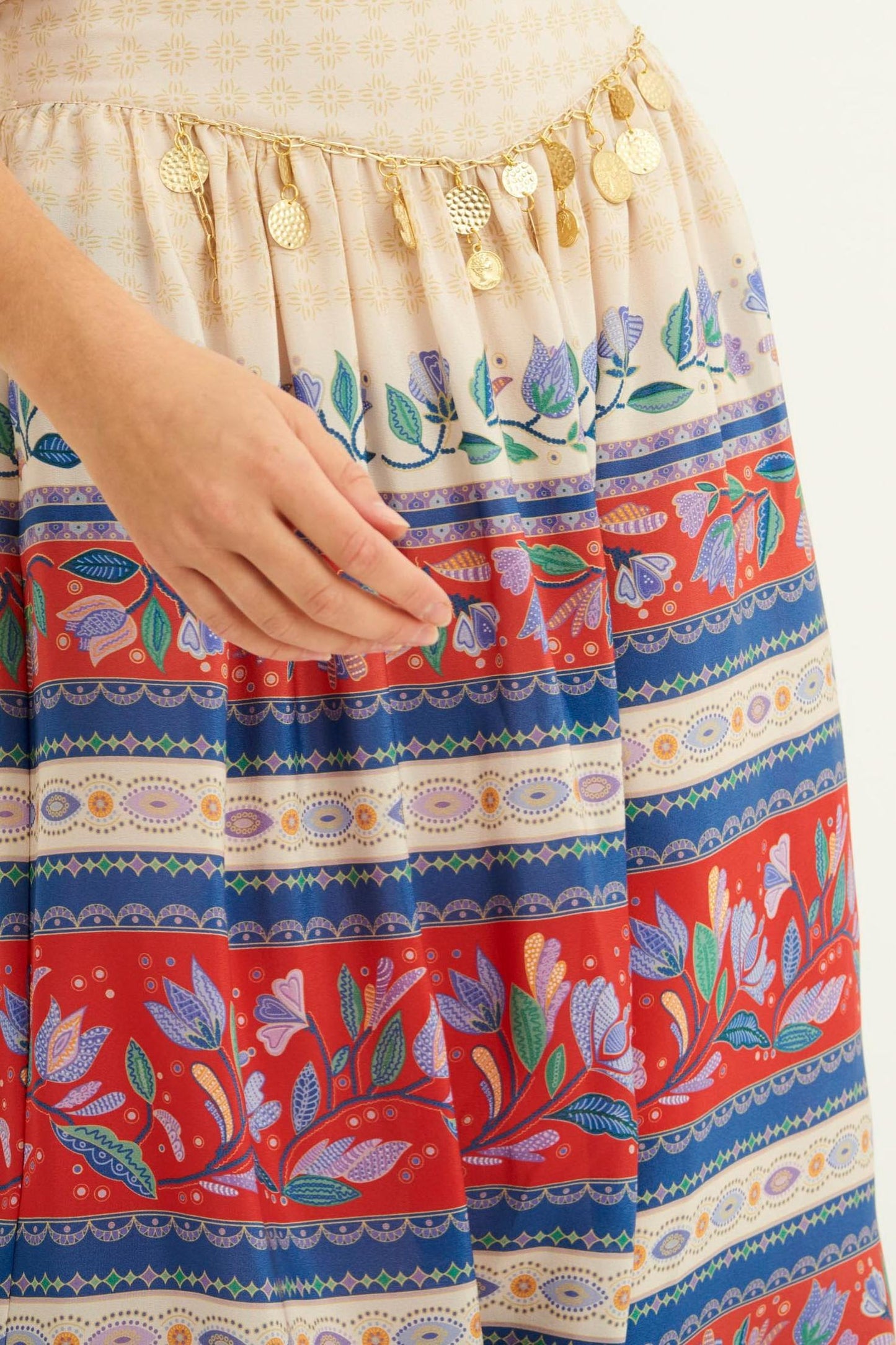Christina Printed Silk Midi Skirt