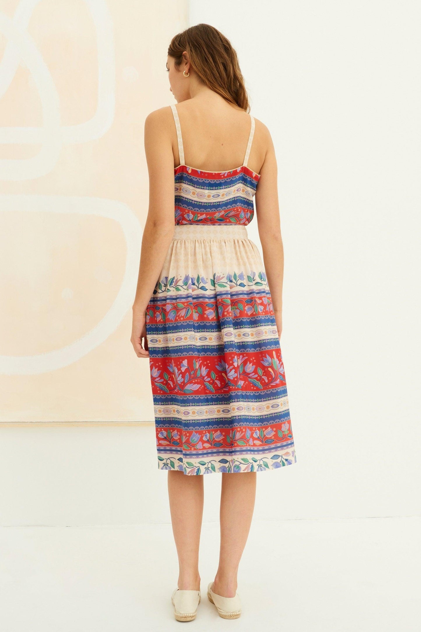 Christina Printed Silk Midi Skirt