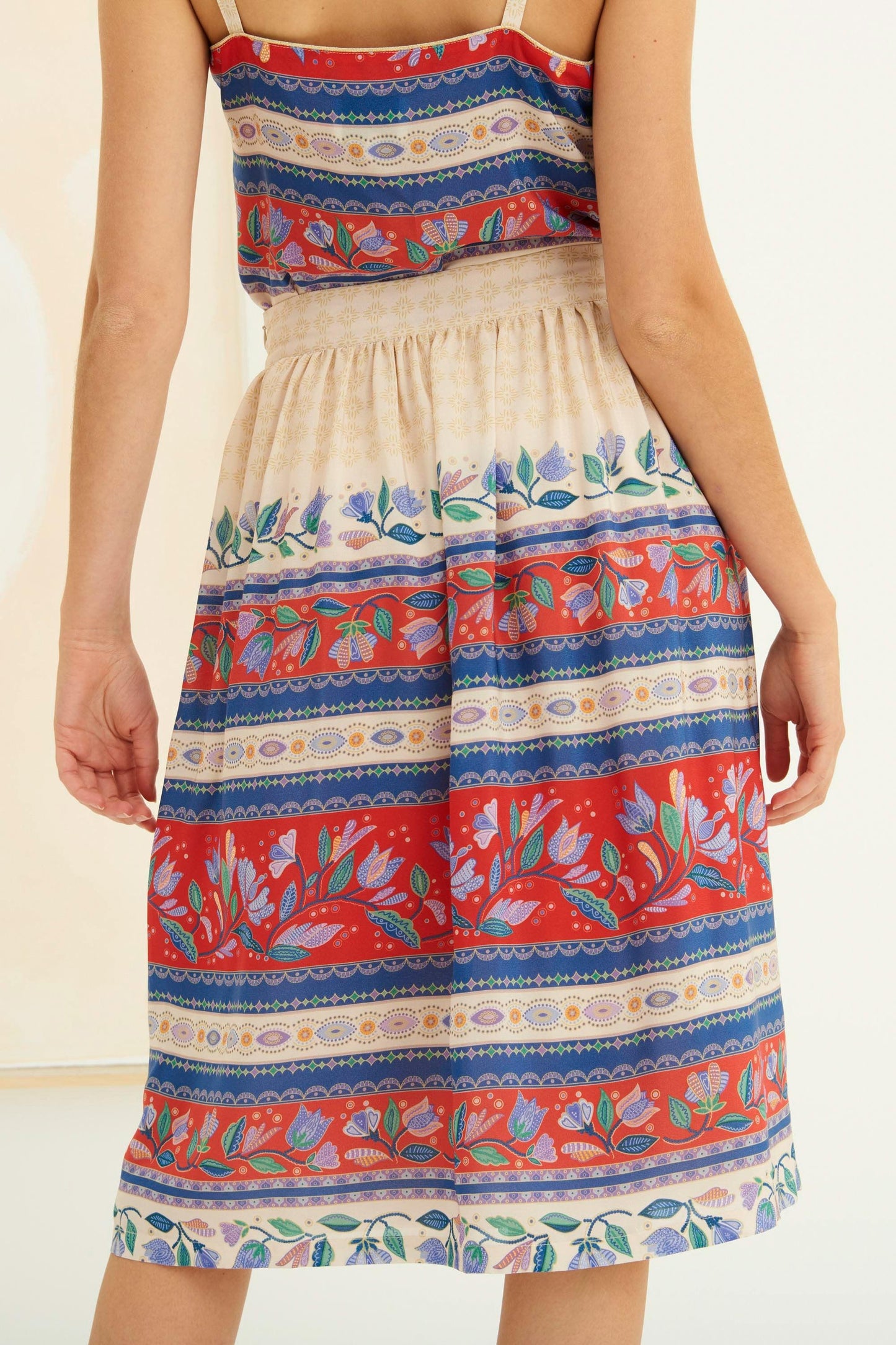 Christina Printed Silk Midi Skirt