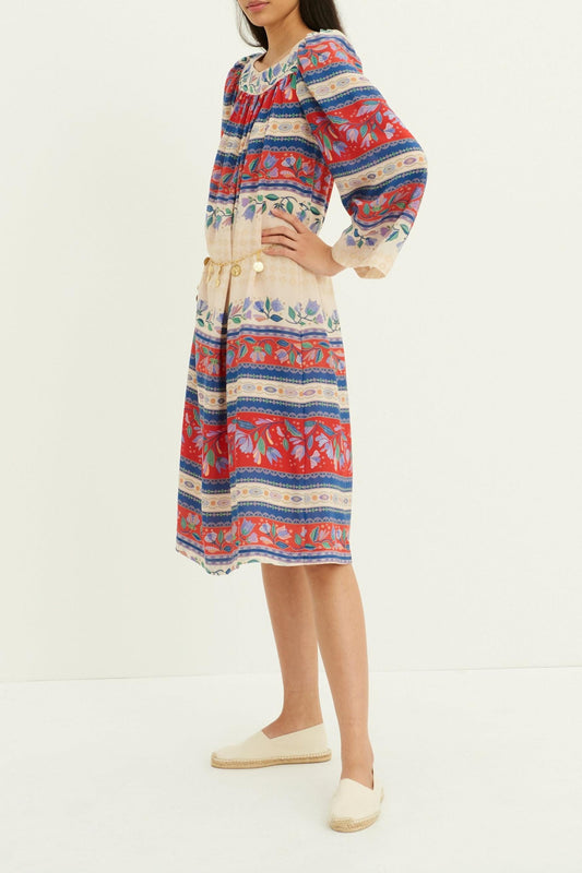 Christina Printed Silk Midi Dress