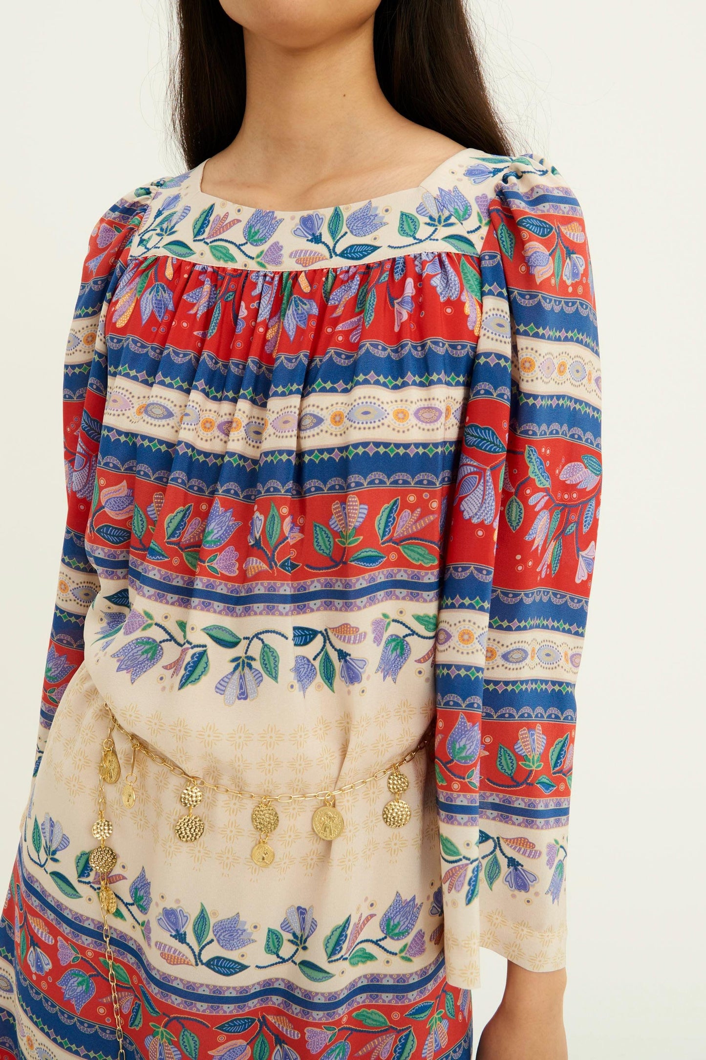 Christina Printed Silk Midi Dress