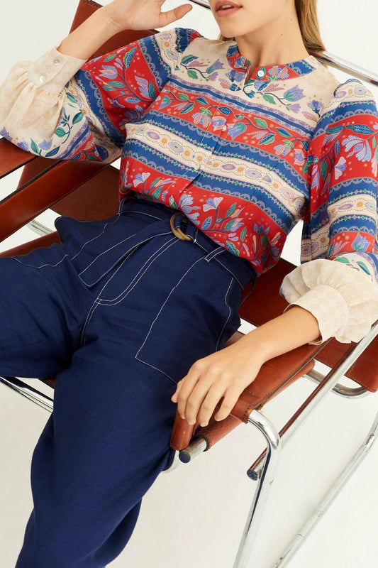 Christina Printed Silk Blouse