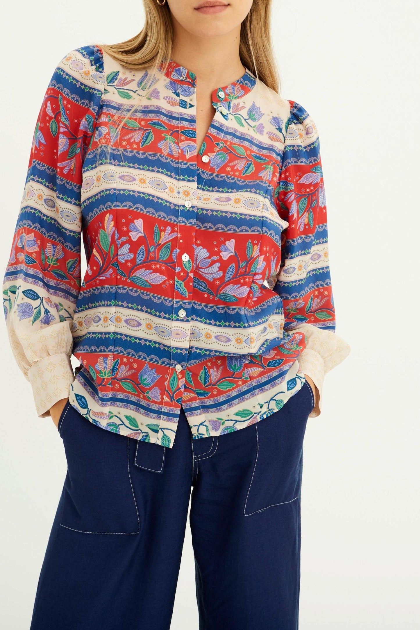 Christina Printed Silk Blouse