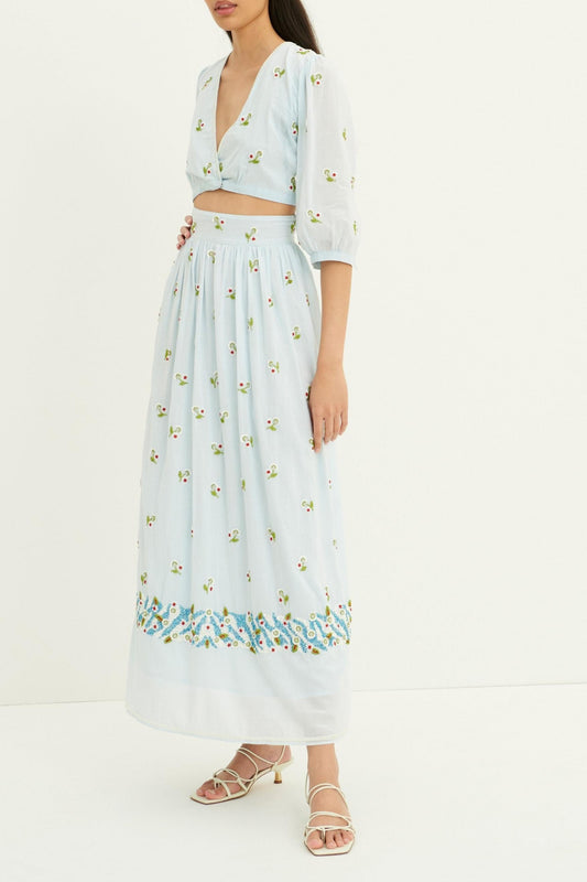 Beata Beaded Embroidered Maxi Skirt