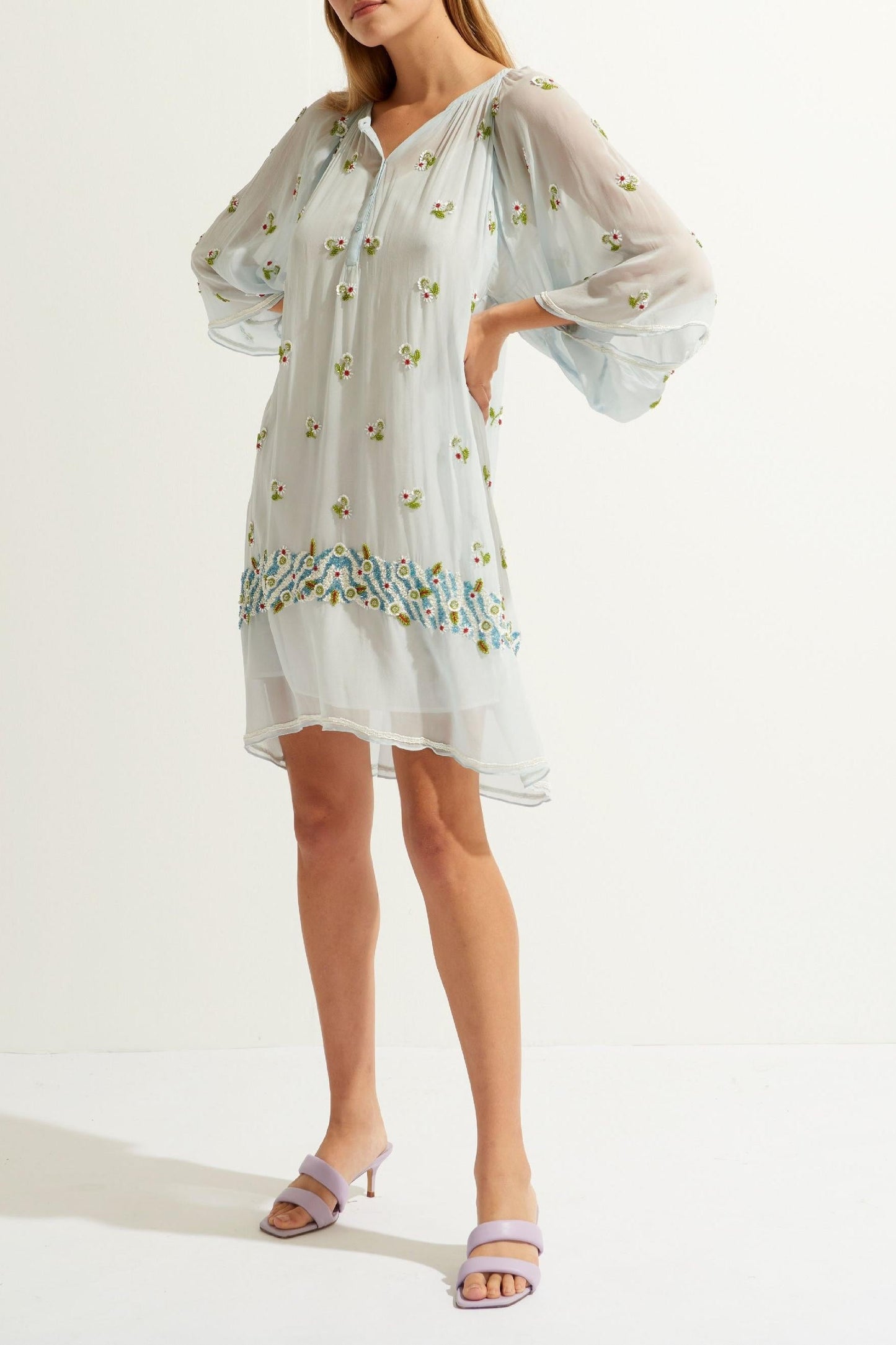 Beata Beaded Embroidered Short Dress