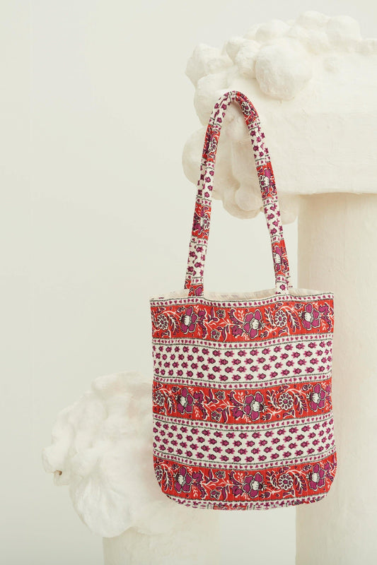 Austin Printed Tote Bag - Red