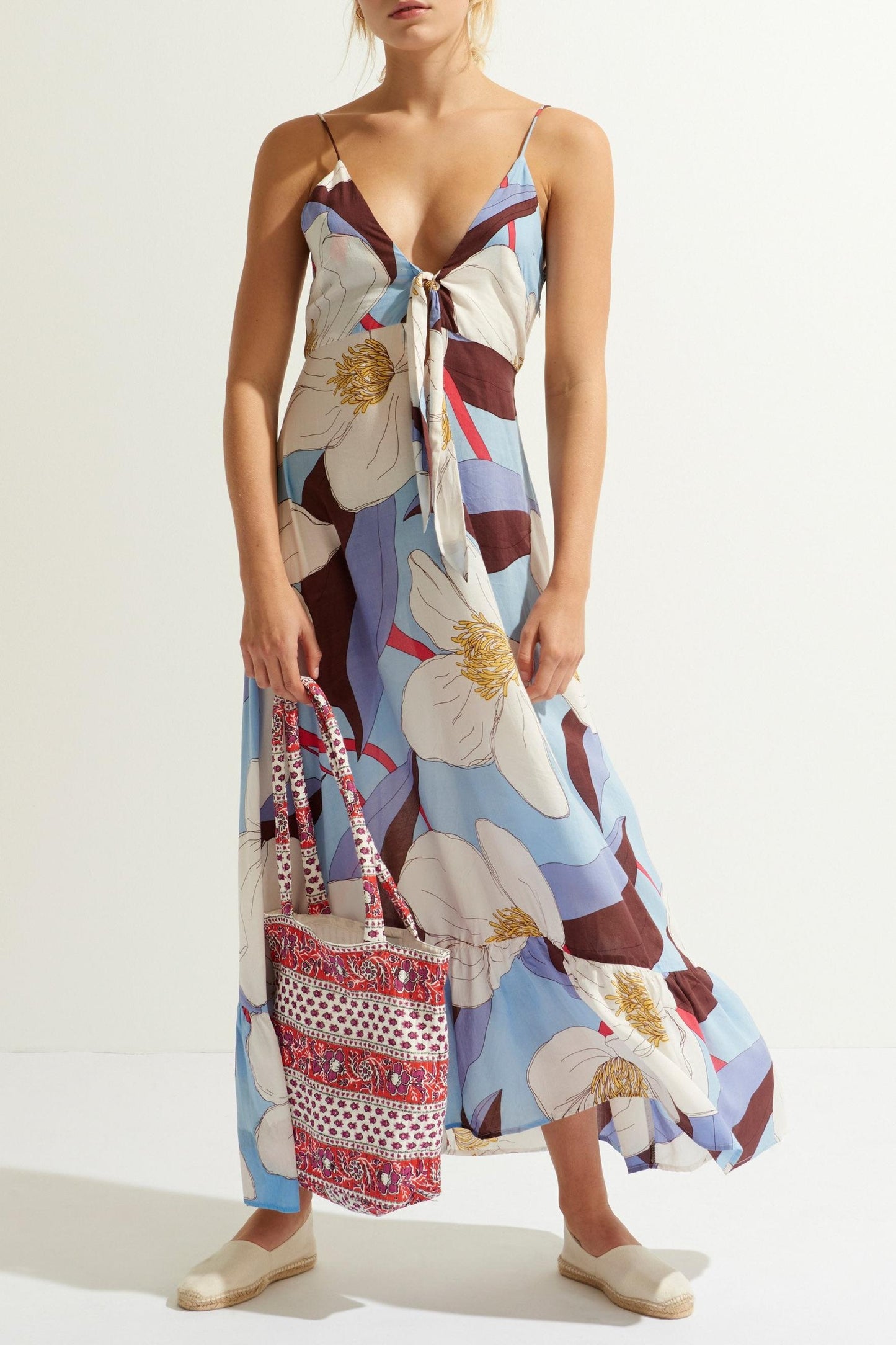 Austin Printed Tote Bag - Red