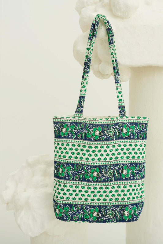 Austin Printed Tote Bag - Green
