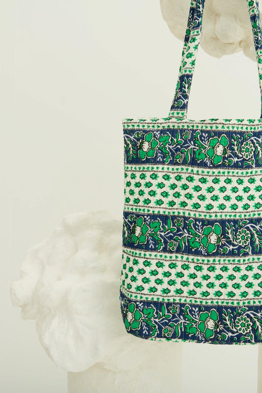 Austin Printed Tote Bag - Green