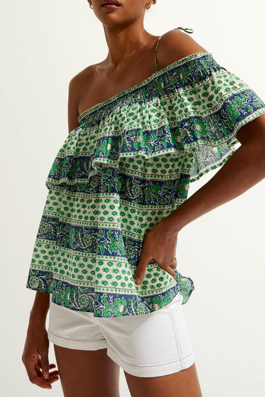 Austin Cold Shoulder Top - Green