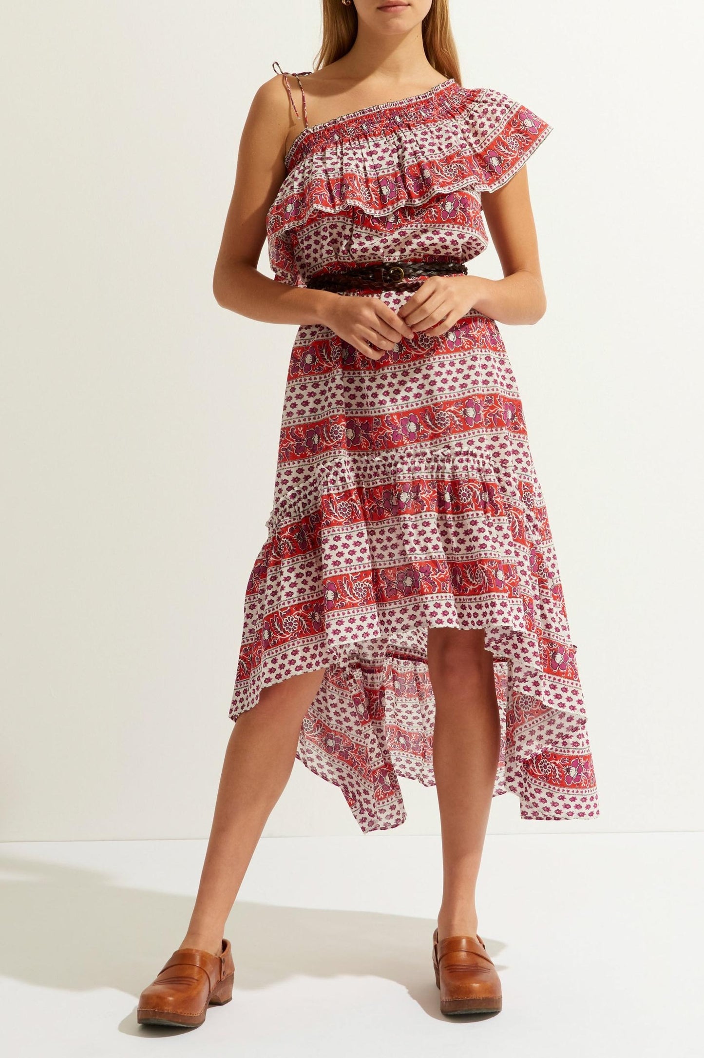 Austin Asymmetrical Maxi Dress - Red