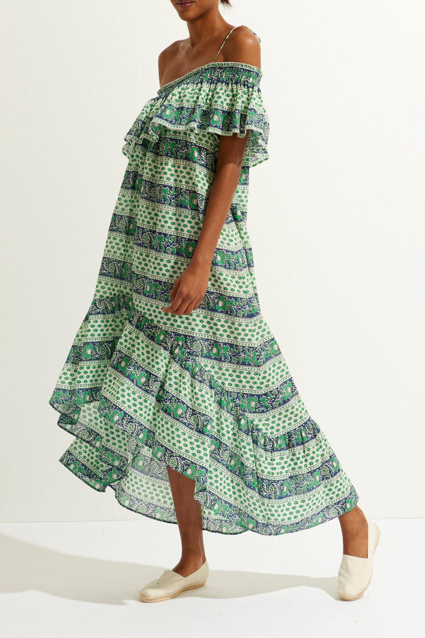 Austin Asymmetrical Maxi Dress - Green