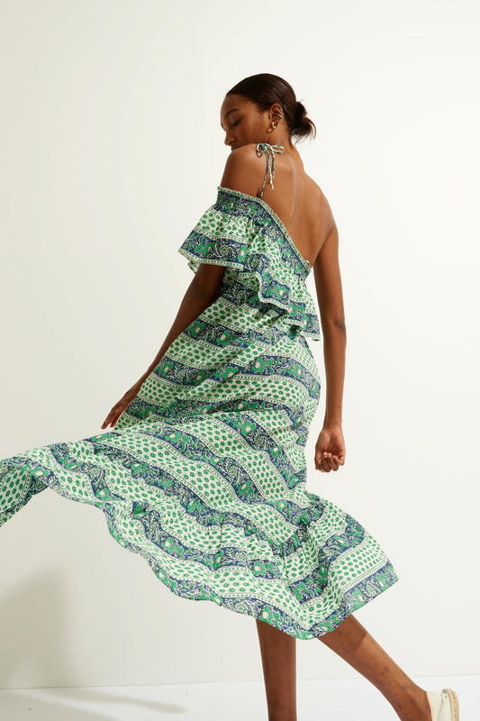 Austin Asymmetrical Maxi Dress - Green