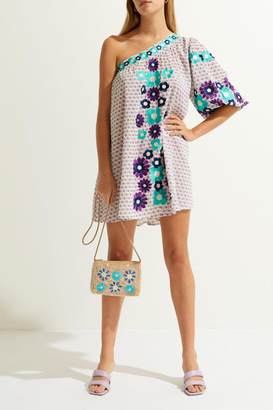 Apoline Embroidered Short Dress - Parma