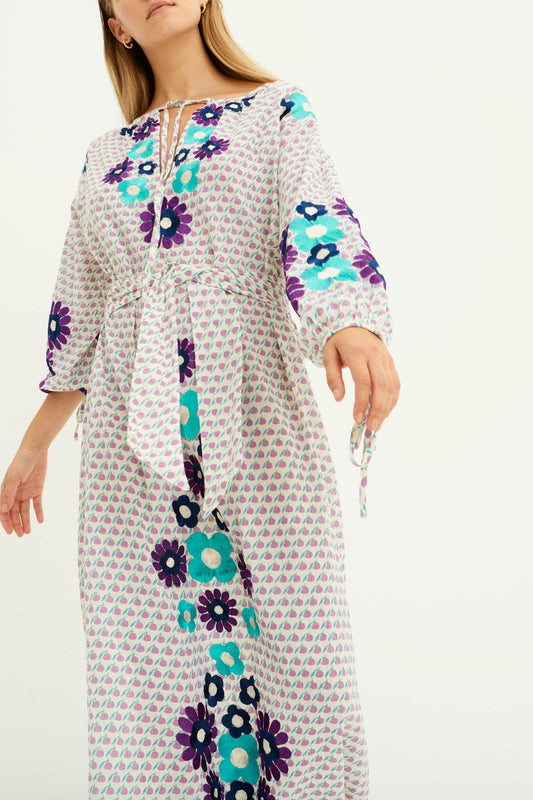 Apoline Embroidered Long Dress - Parma