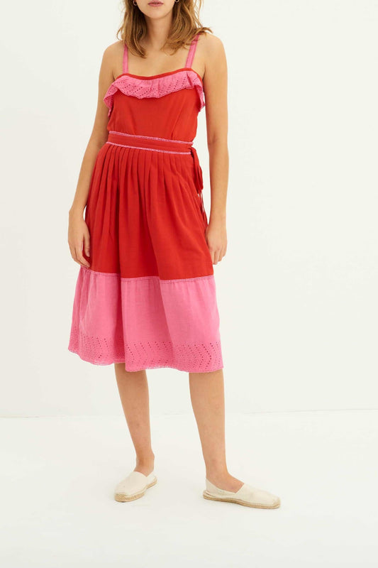 Amie English Embroidered Skirt - Red
