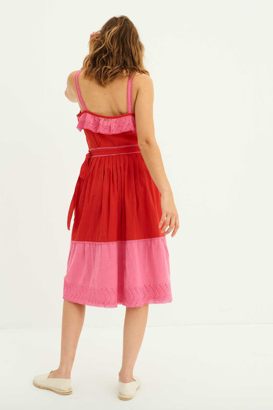 Amie English Embroidered Skirt - Red