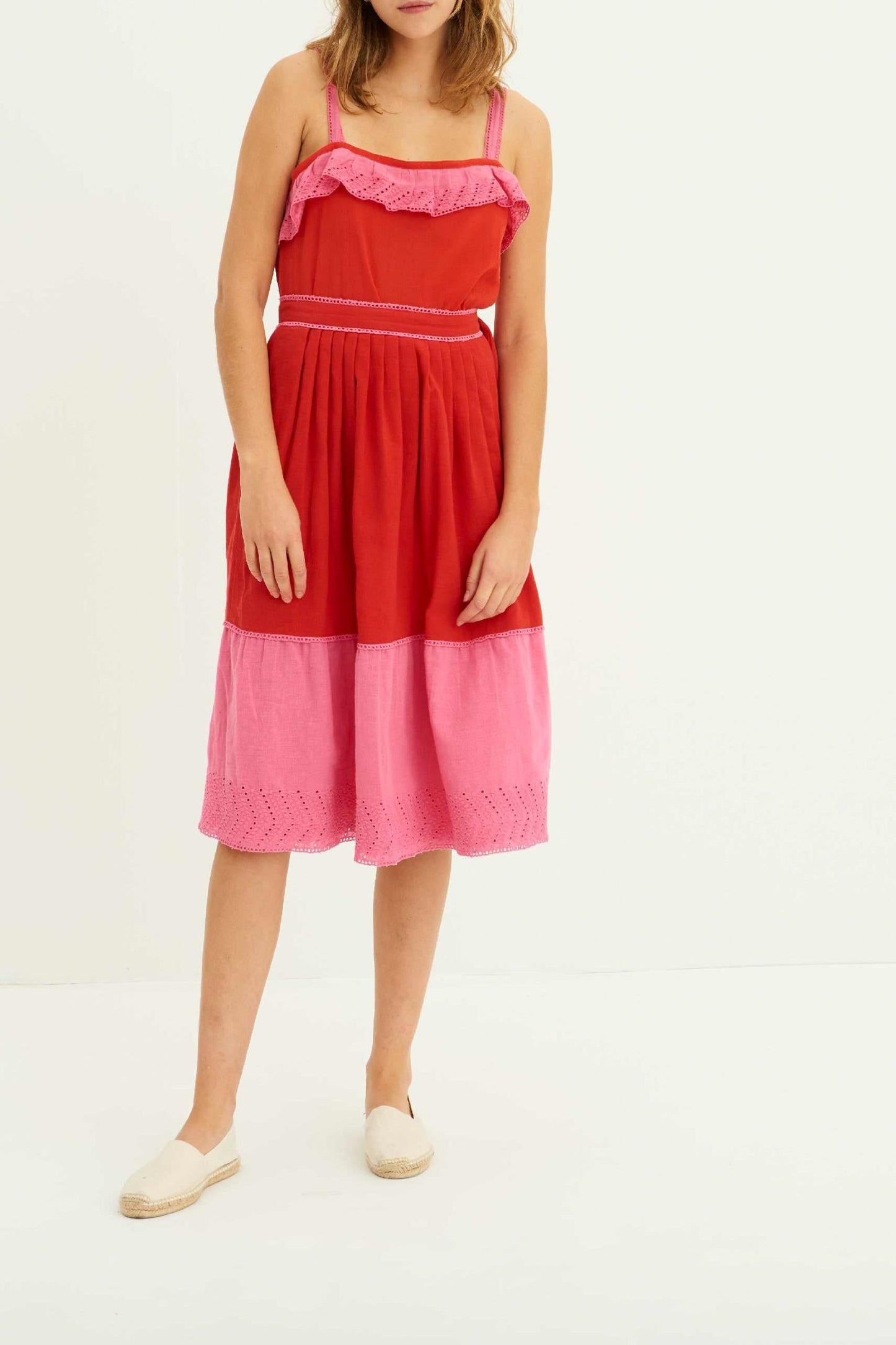 Amie English Embroidered Skirt - Red