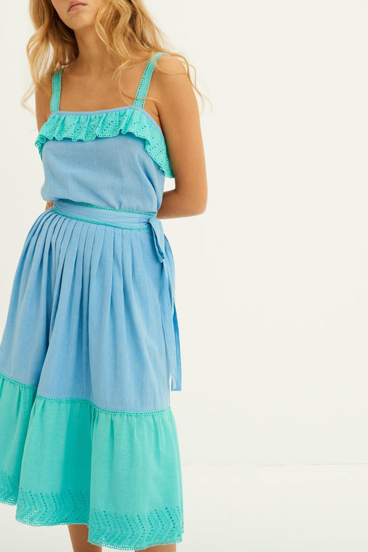 Amie English Embroidered Skirt - Blue