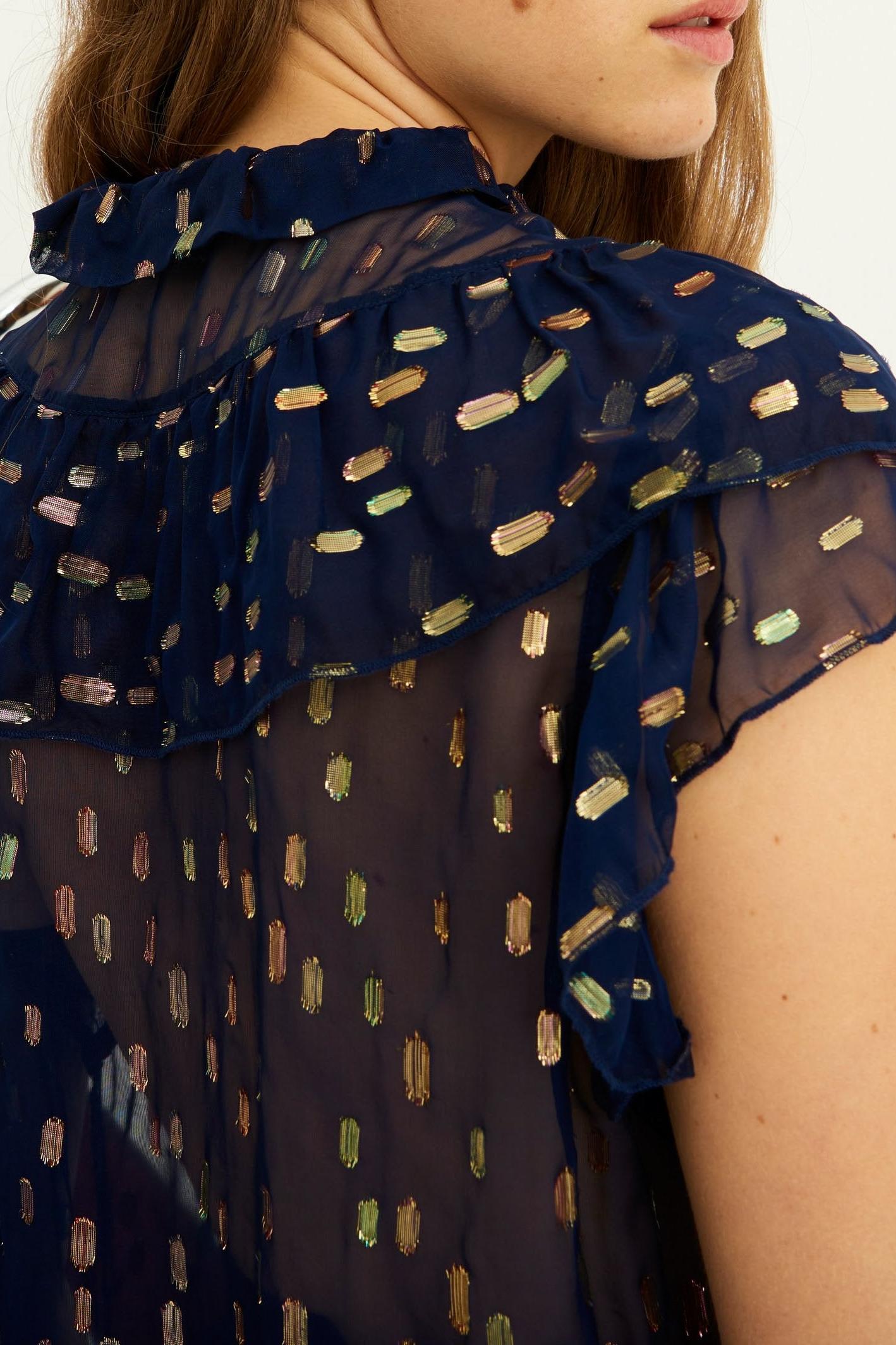 Adalie Lurex Top - Navy Blue