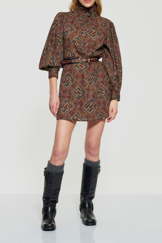 Zina print mini dress