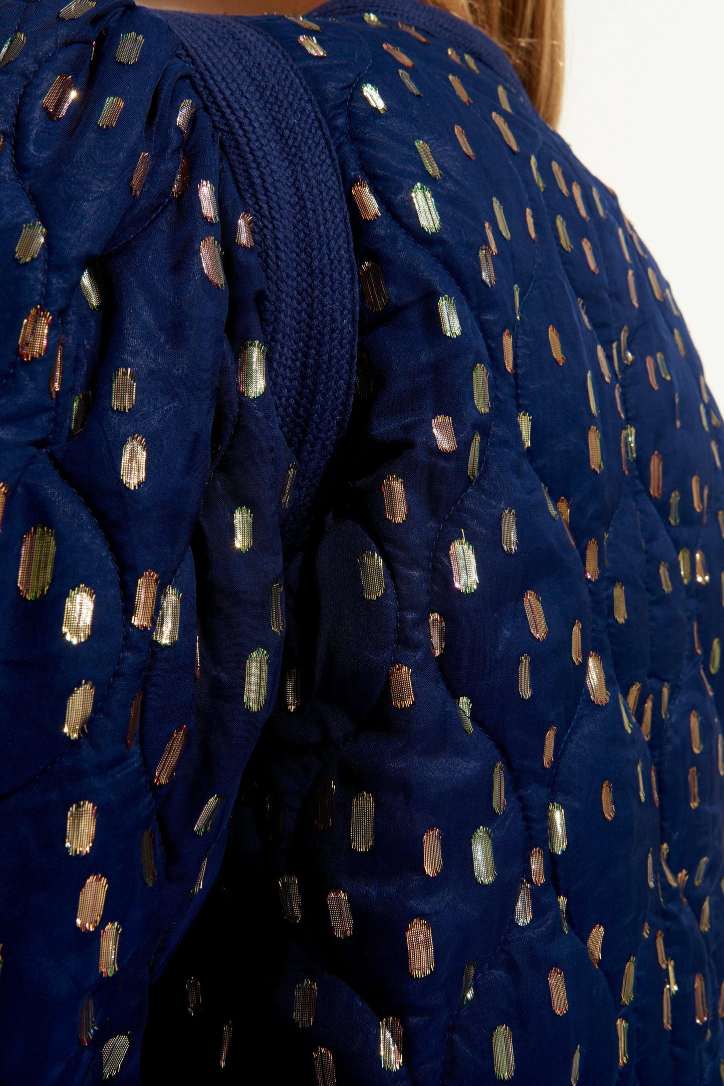 Adalie Puff-Sleeve Jacket - Navy Blue