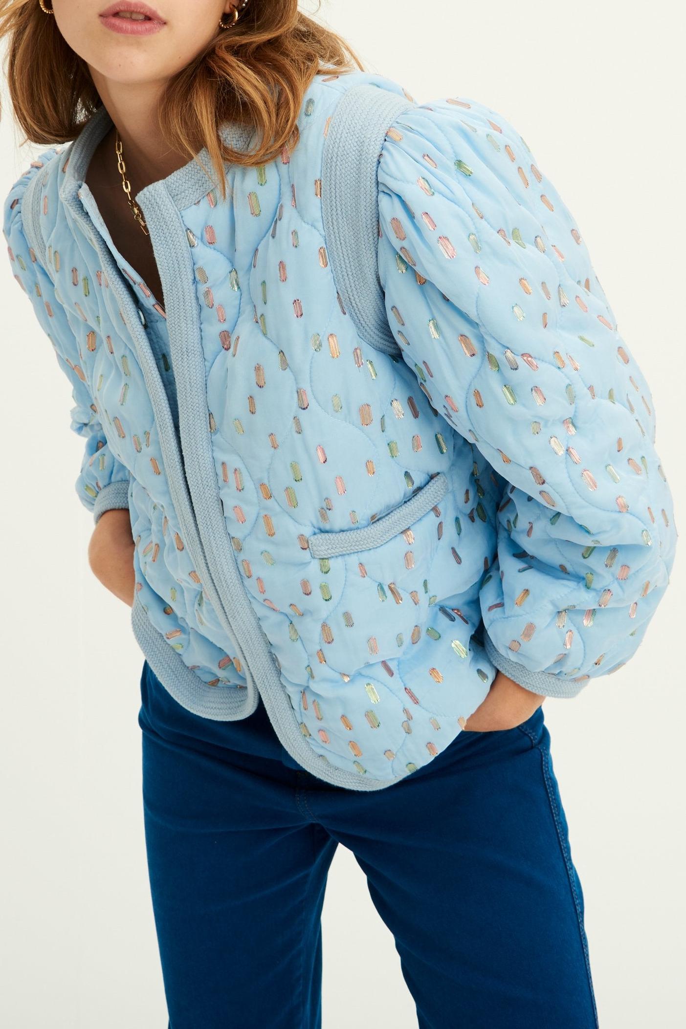 Adalie Puff-Sleeve Jacket - Sky Blue  test preprod