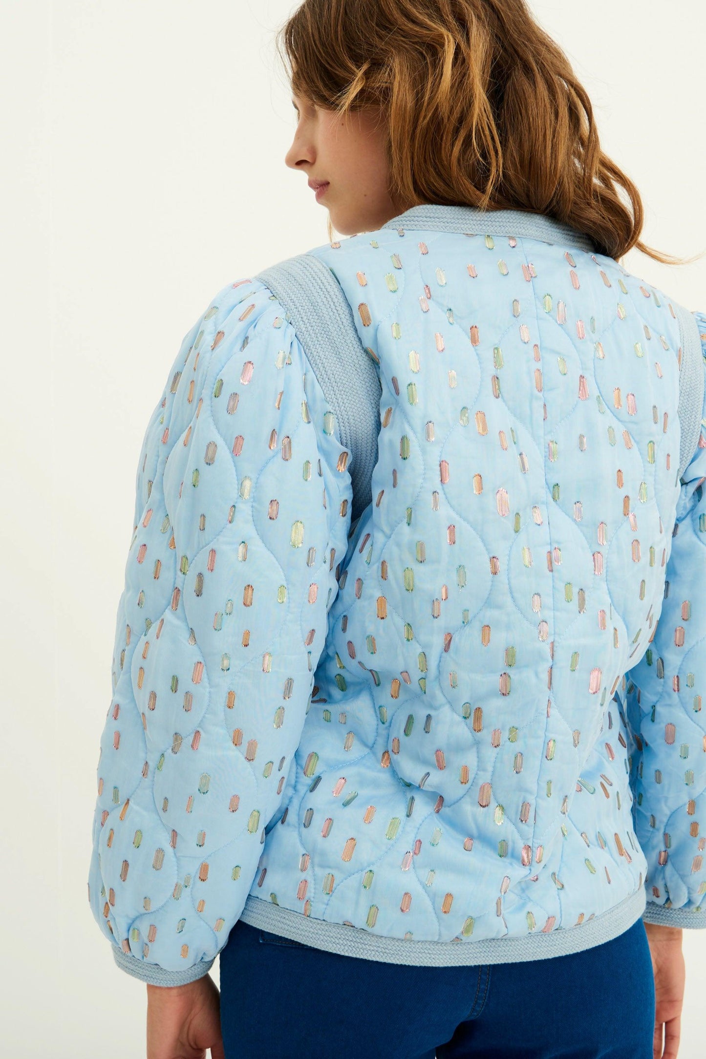 Adalie Puff-Sleeve Jacket - Sky Blue  test preprod