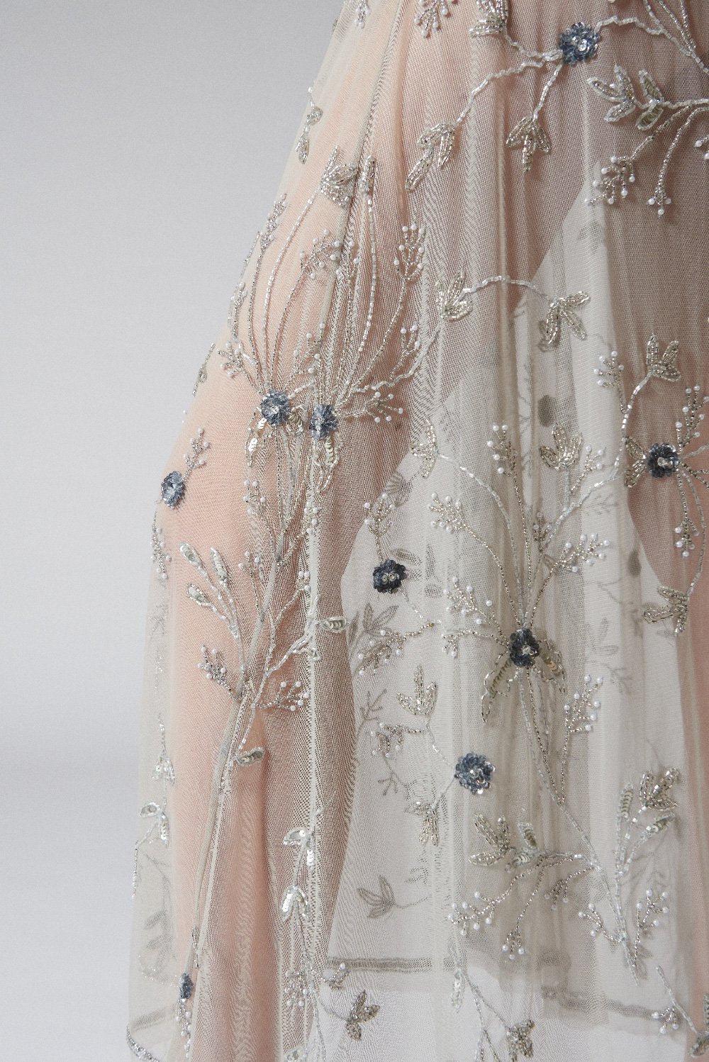 Zina Embroidered Long Dress