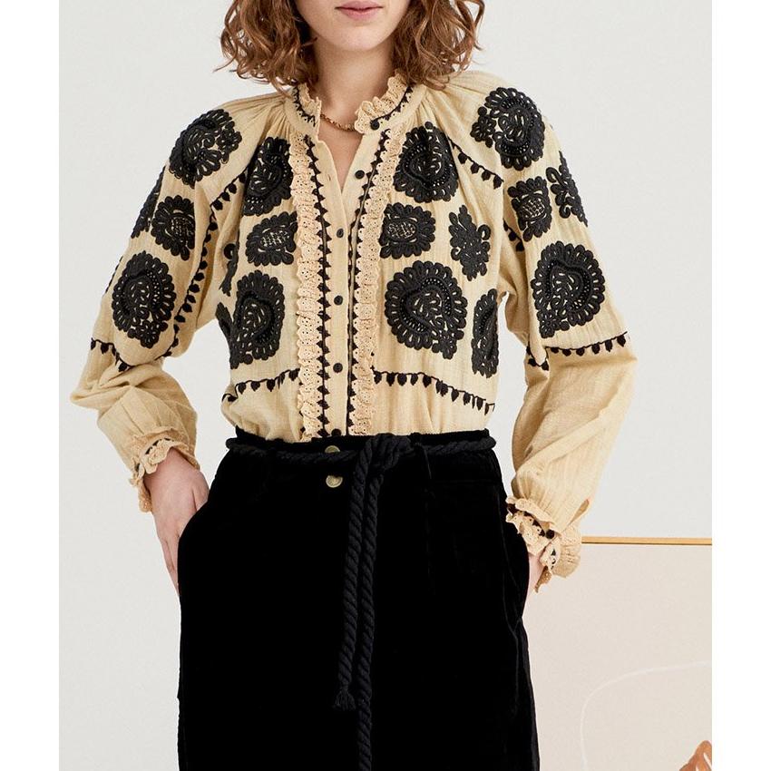 Blusa bordada Toggy - Crema