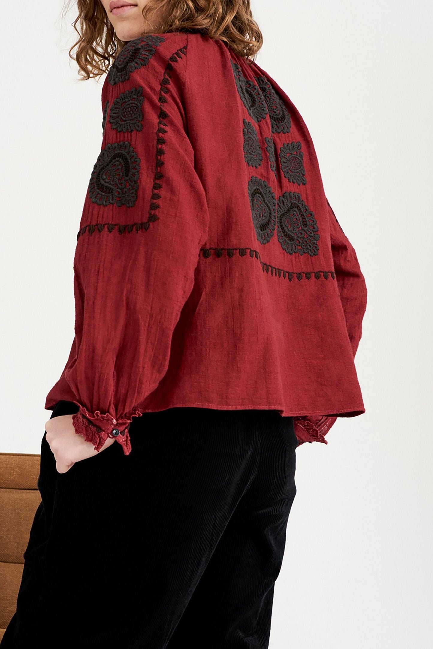 Blusa bordada Toggy - Borgoña