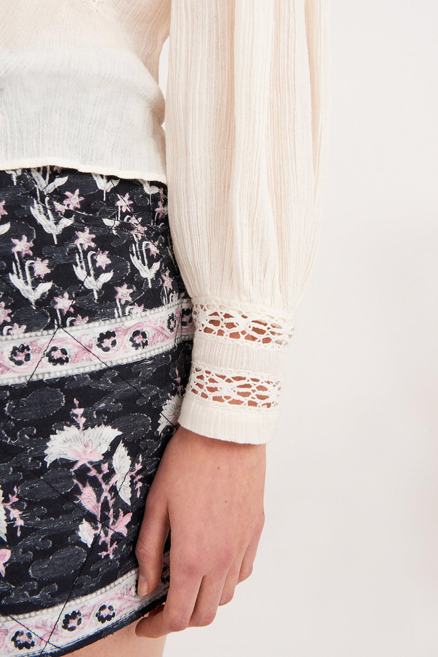 Thérèze Embroidered Blouse - Cream