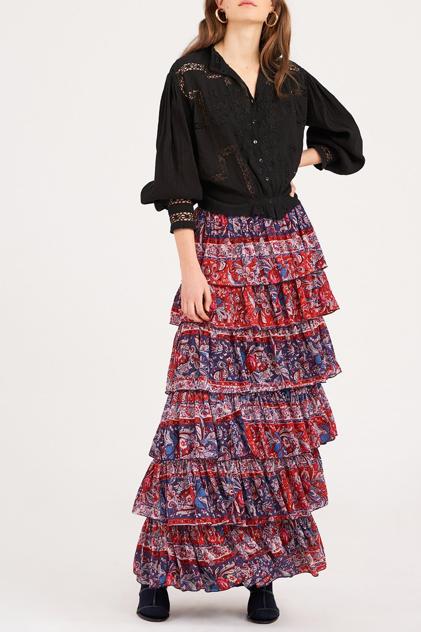 Thérèze Embroidered Blouse - Black