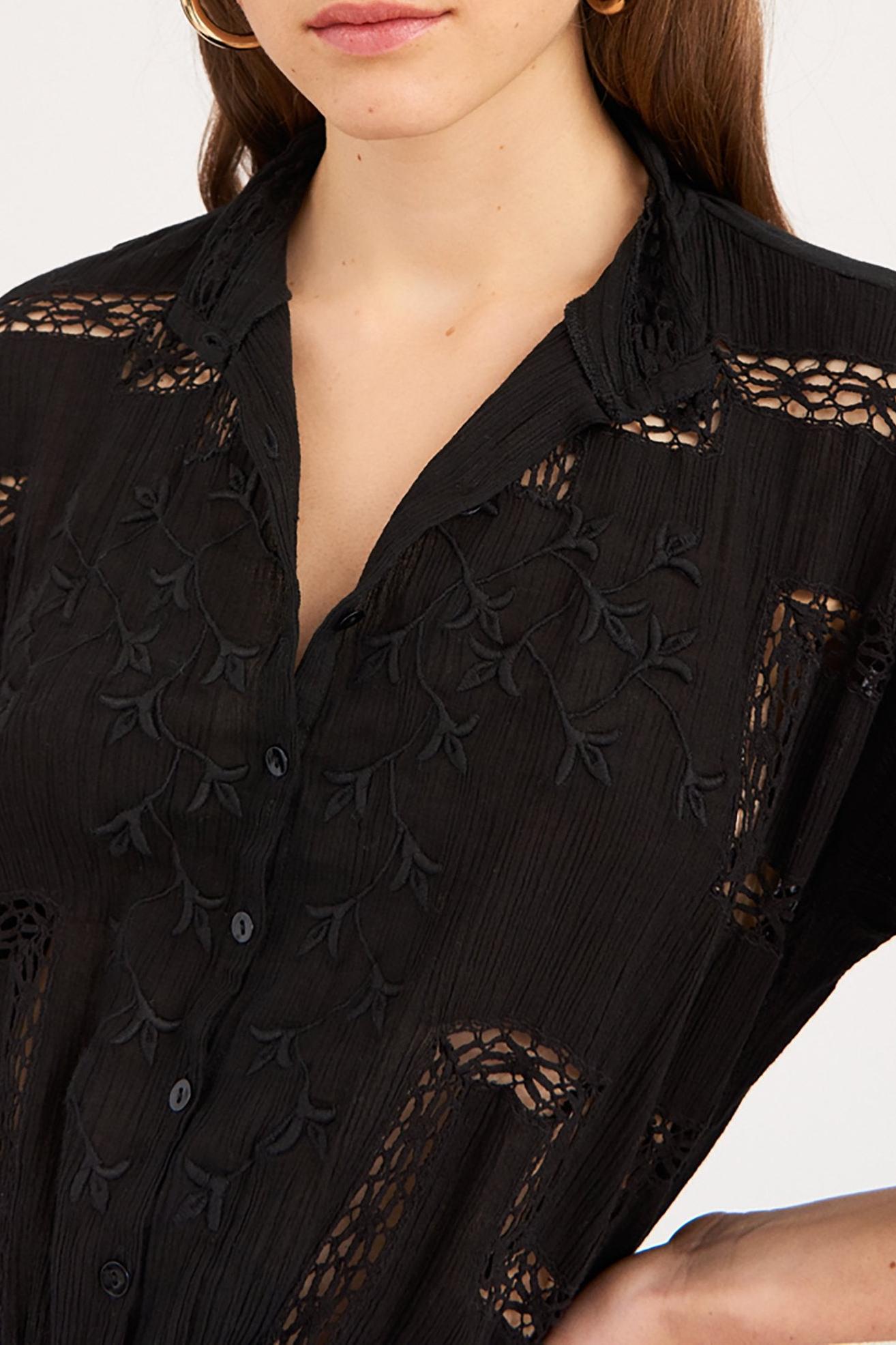 Thérèze Embroidered Blouse - Black